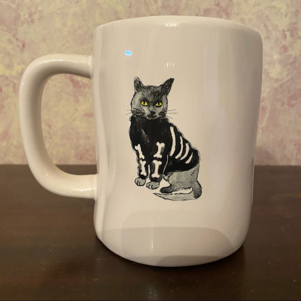 Rae Dunn Scaredy Cat with Cat Skeleton Costume Mug